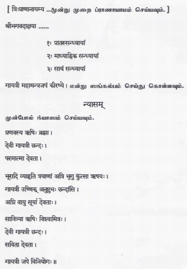 Sayum Sandhya Vandana Mantra, Sama Veda