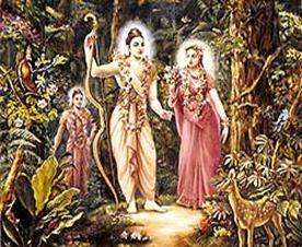 Sita Devi, Sri Rama and Lakshmana with Nepalese prince.